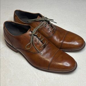 Men's Brown Leather Cap-Toe Dress Shoes 11.5